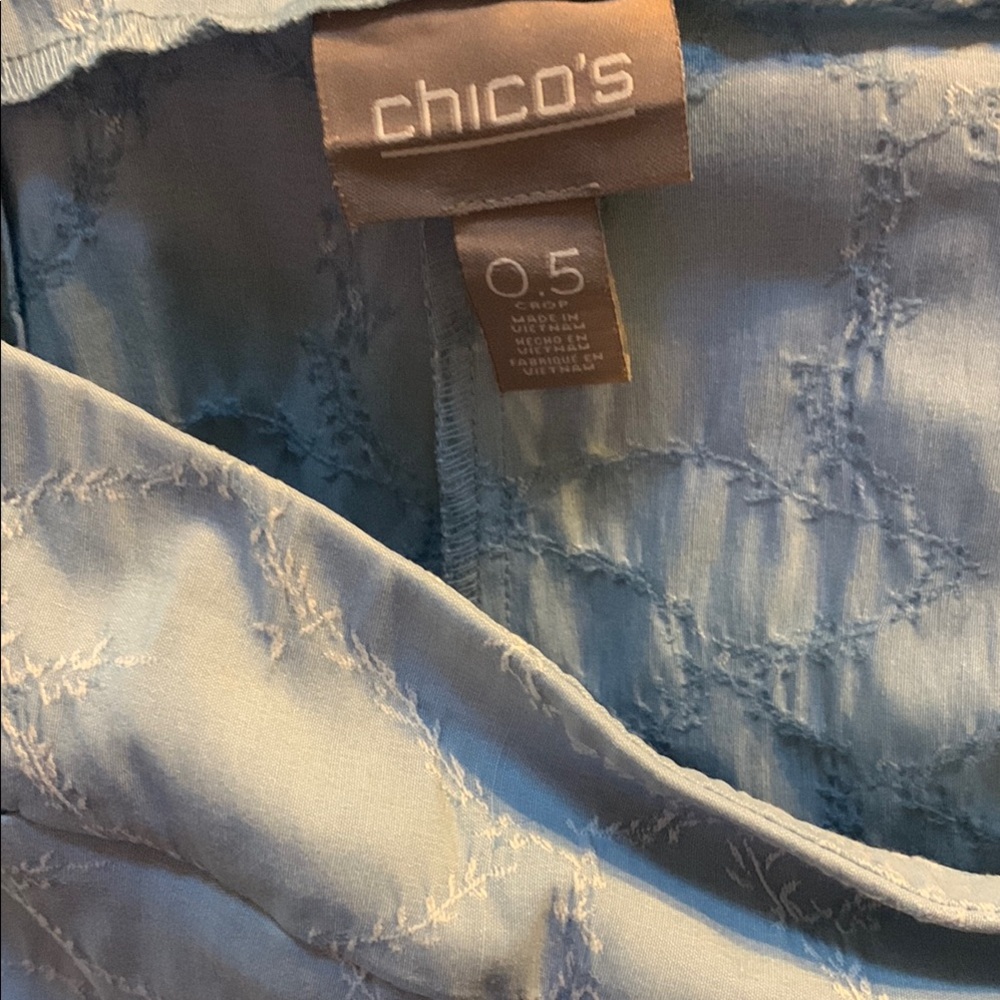 Chico's Light Blue Textured Blouse